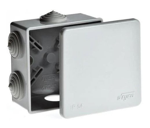 Коробка ответвительная с 6 кабельными вводами Рувинил Коробка TYCO 85х85х40 (67040)