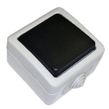 Выключатель одноклавишный 2-полюсный EF600SW, серый, LK Aqua (80004)
