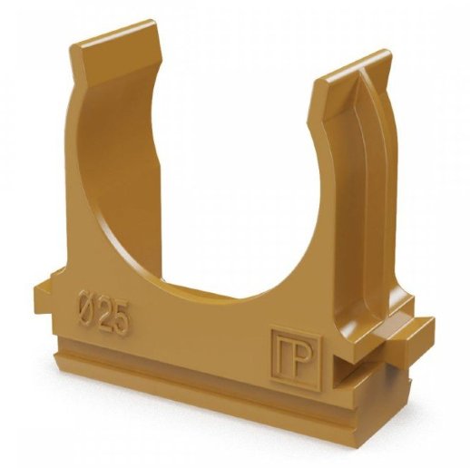 Крепёж-клипса для труб АБС-пластик бук D=25 (100шт) (PR13.0047)