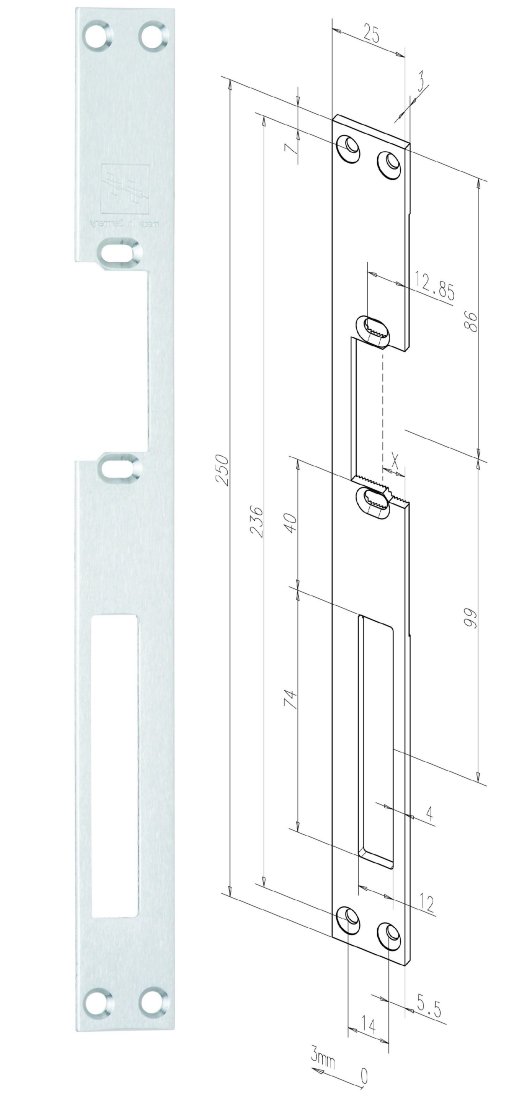 Планка, угловая, длинная правая Eff-Eff Eff-Eff 05135-05 лицевая панель правая