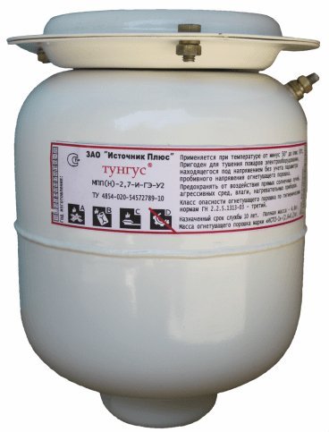 Модуль порошкового пожаротушения с комбинированным запуском Источник плюс МПП(Н-С3)-2,7(п)-И-ГЭ-У2 ("Тунгус")