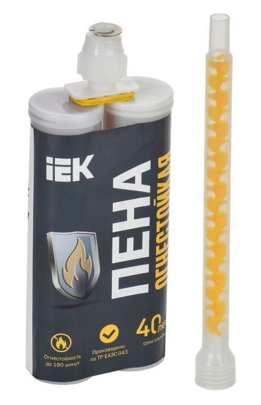 Пена огнестойкая полиуретановая двухкомпонентная ИНЗАПЕН-П 380мл (картридж) IEK (CPO12-3-380)
