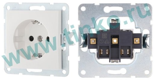 Розетка с з/к со шторками бел. LK60 (863204-1)