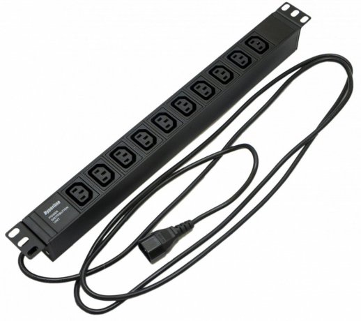 Блок розеток 19" Hyperline SHE19-10IEC-2.5IEC