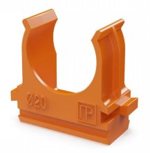 Крепёж-клипса для труб АБС-пластик оранжевая D=20 (100шт) (PR13.0064)