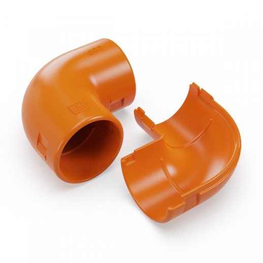 Соединитель угловой разборный D=32 оранжевый (Промрукав) (PR13.1194)