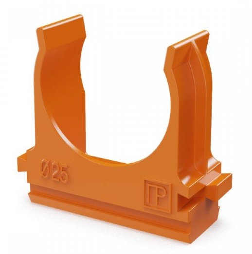 Крепёж-клипса для труб АБС-пластик оранжевая D=25 (100шт) (PR13.0065)