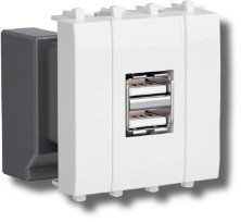 Розетка USB 2.1А Avanti 2 модуля ванильная дымка (4405542)