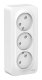 Розетка открытой установки BLANCA тройная без заземления со шторками, белый (BLNRA001311)