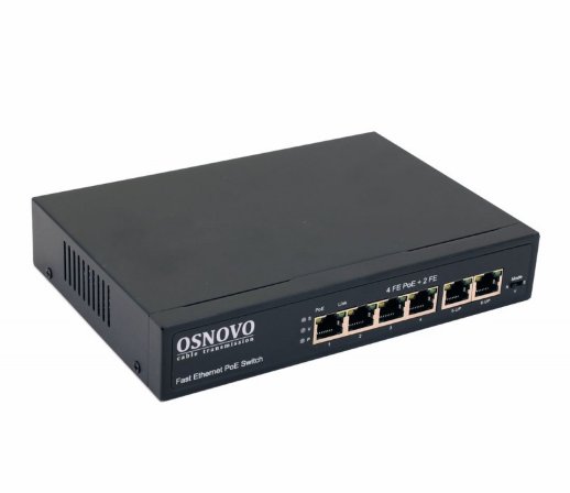 Коммутатор 6-портовый Fast Ethernet с PoE OSNOVO SW-20600(80W)