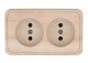 Розетка двойная открытой установки без з/к, сосна, LK Standard (813625)