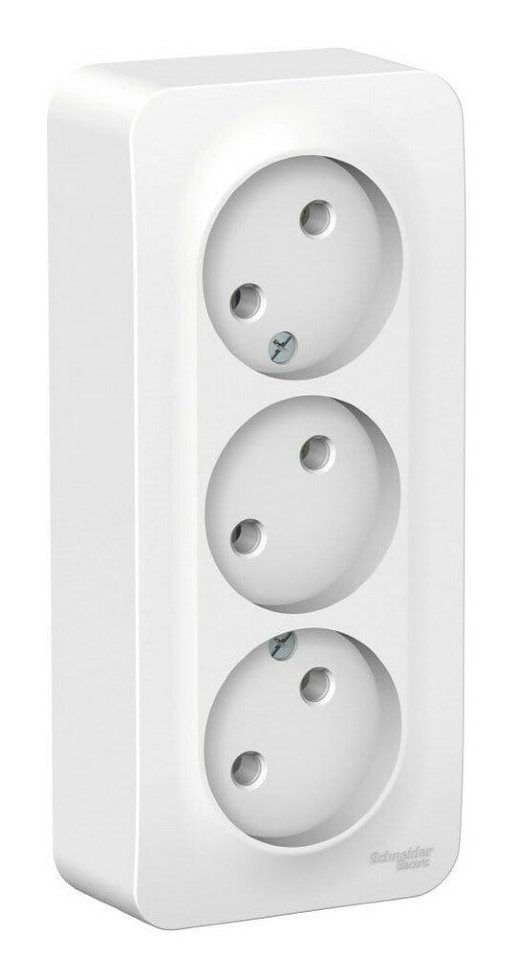 Розетка открытой установки BLANCA тройная без заземления без шторок, белый (BLNRA000311)