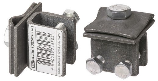 Держатель фальцевый стальной зажим с 2-х болтовым креплением для прута Ø6-10мм TDM (SQ2402-3282)