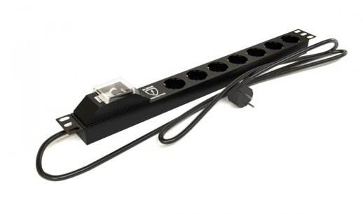 Блок розеток 19" Hyperline SHE19-7SH-BF-2.5EU