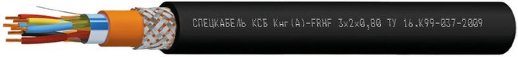 Кабель для промышленного интерфейса, огнестойкий, с пониженным дымо- и газовыделением, бронированный Спецкабель КСБКнг(А)-FRHF 2х2х1,38 (Спецкабель)
