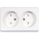 Розетка двойная открытой установки без з/к, бежевый, LK Standard (813601)