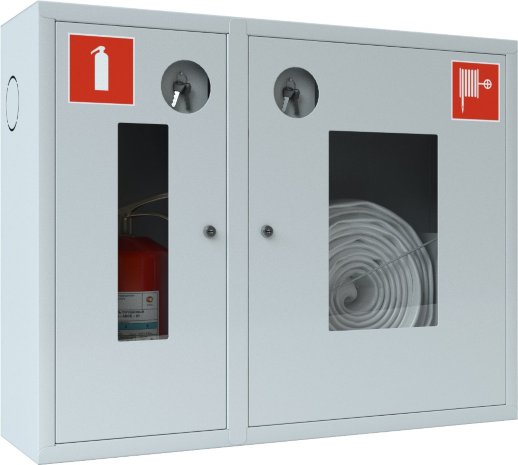 Шкаф пожарный навесной со стеклом белый ТОИР-М Ш-ПК-О-002НОБ (ПК-315НОБ) лев.