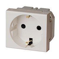 Розетка силовая штекерная с заземлением и со шторками ДКС Розетка силовая Viva 2 модуля серая (45025)