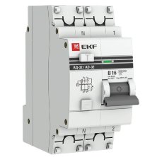 АД-32 1P+N 16А (В) 30мА тип AC эл. 4,5кА PROxima (DA32-16-B-30-pro)