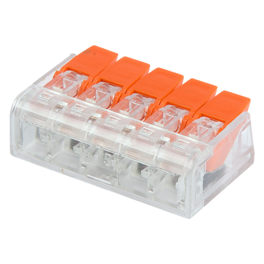 Клеммник для провода Rexant Универсальная компактная клемма СМК 221-415, 5-проводная до 4,0 мм? REXANT (07-5205)