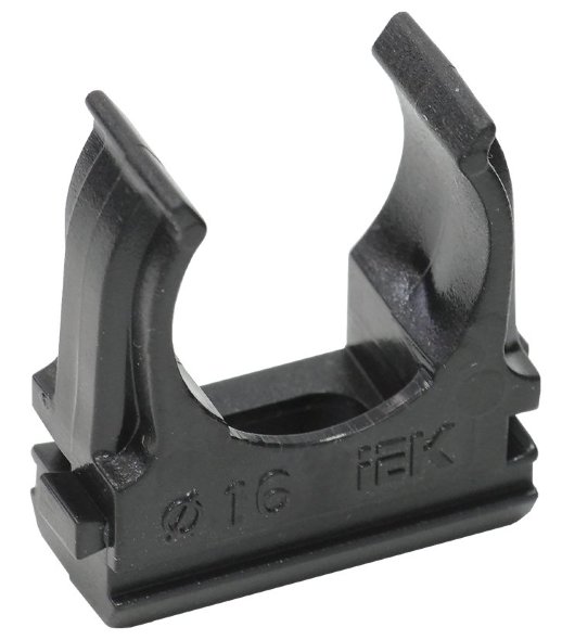 Держатель с защёлкой IEK Держатель с защёлкой D=16 черный (100шт) (CTA10D-CF16-K02-100)