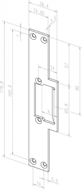 Планка, плоская, короткая Eff-Eff Eff-Eff (----16940-01)
