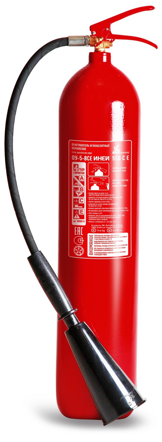 Огнетушитель углекислотный, переносной Пожтехника Центр ОУ-5 ИНЕЙ