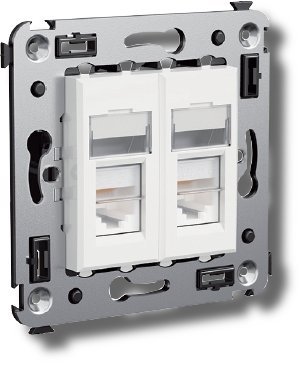 Розетка ДКС Розетка телефонная в стену Avanti двойная белое облако (4400314)