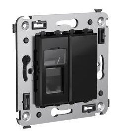 Розетка ДКС Розетка телефонная в стену Avanti одинарная черный квадрат (4402313)