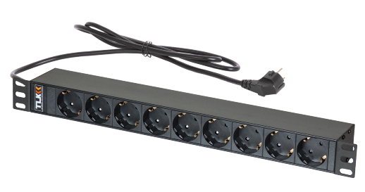 Блок розеток 19" TLK TLK-RSC09-M-04-BK