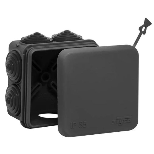 Коробка TYCO ОП 70х70х40мм 7вводов HF стойкая к УФ УХЛ1 IP55 черная (67030Ч)