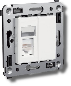 Розетка ДКС Розетка телефонная в стену Avanti одинарная белое облако (4400313)