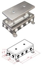 КМ-О (16к)-IP54-1224, 12 вводов, нержавейка