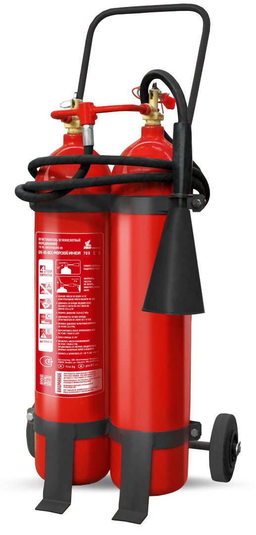 Огнетушитель углекислотный, передвижной Пожтехника Центр ОУ-10 ИНЕЙ
