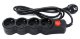 Сетевой фильтр 4 розетки, 3м, черный 5bites SP4B-130