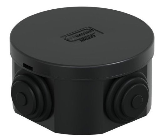 Коробка JBR065 D=65х35, 4 вых., IP44, черная (44004BL-1)