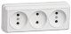 Розетка 3 местная без заземляющего контакта открытой установки 