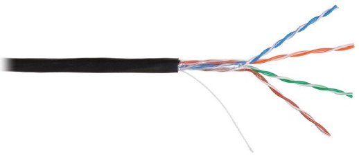 Кабель «витая пара» (LAN) для структурированных систем связи NIKOLAN U/UTP 4pair, Cat5e, Solid, Out, PE (2600B-BK)