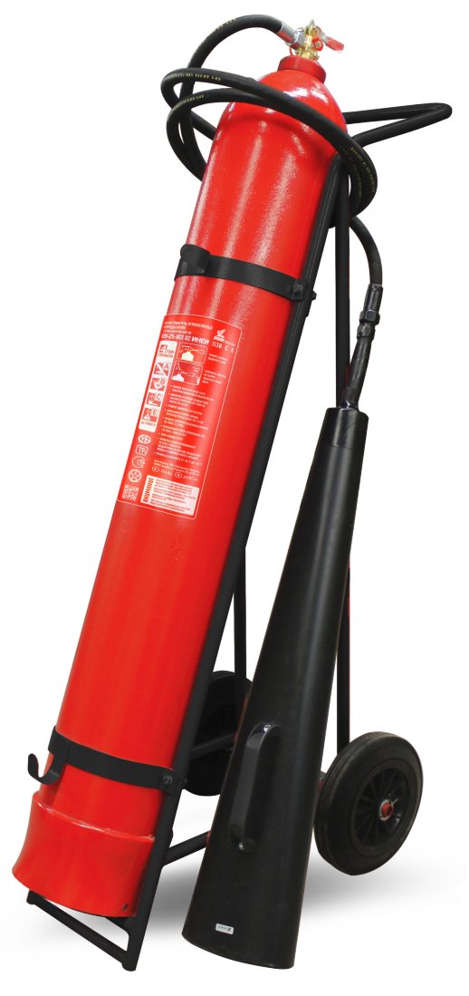 Огнетушитель углекислотный, передвижной Пожтехника Центр ОУ-25 ИНЕЙ