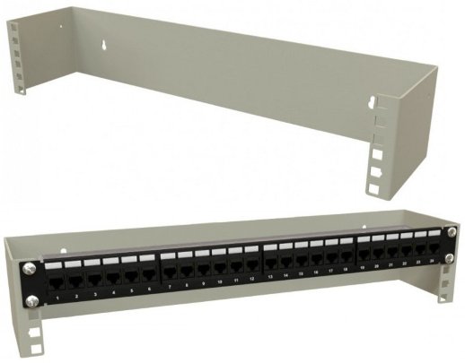 Кронштейн настенный для 19" оборудования, высота 2U Hyperline BW19-2U-110F-RAL7035