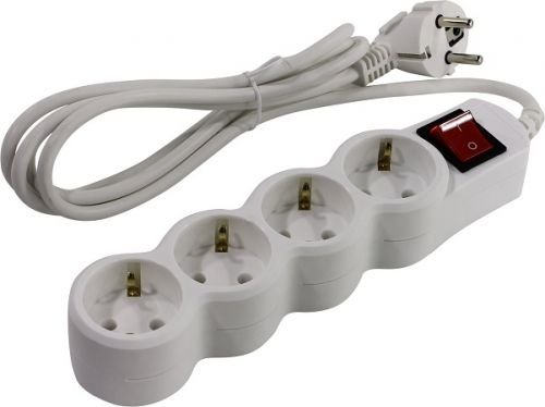 Сетевой фильтр 4 розетки, 3м, белый 5bites SP4W-130