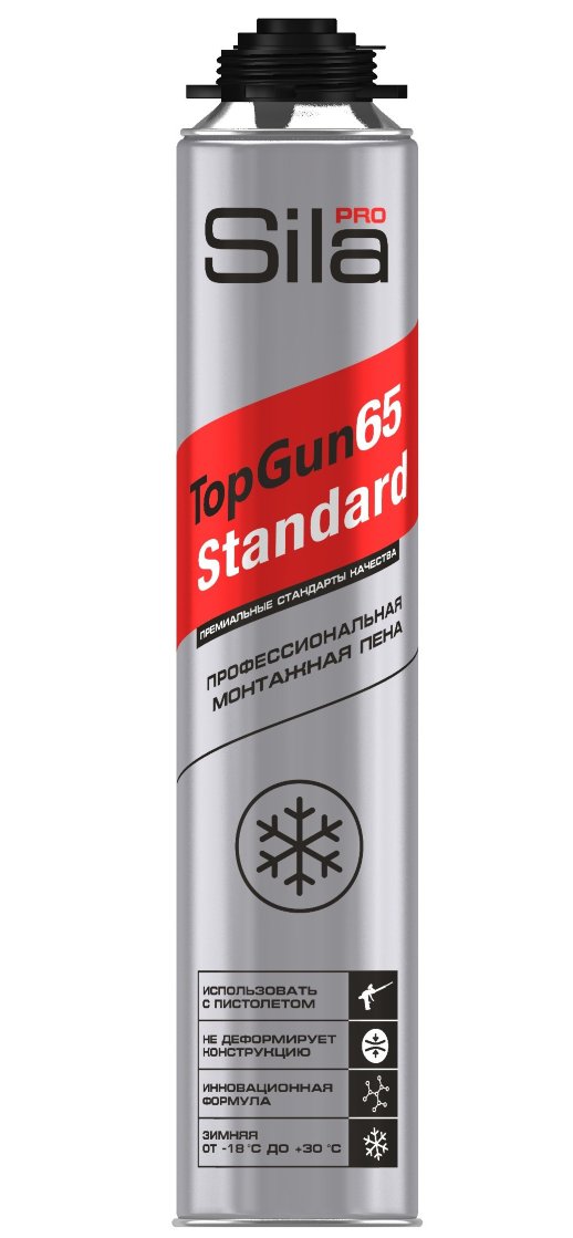 Пена монтажная Sila Pro TopGun 65 STANDARD winter, 850 мл