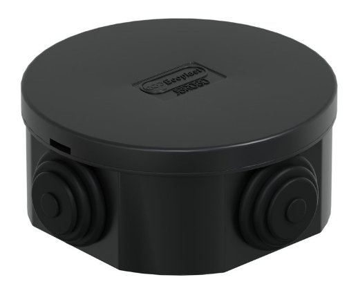 Коробка JBR080 D=80х40, 4 вых., IP44, черная (44005BL-1)