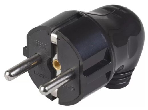 Вилка разборная угловая с заземляющим контактом IEK ВПу11-02-Ст разборная угловая черная (EVP11-16-01-K02)