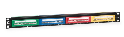 Патч-панель 19" CABEUS PLCOL-24-Cat.5e-Dual (7952c)