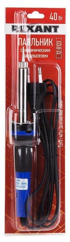 Паяльник с керамическим нагревателем Rexant Паяльник REXANT, керамический нагреватель, долговечное жало, 40 Вт, 230 В, серия "МАСТЕР" (12-0123)