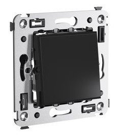 Переключатель ДКС Переключатель одноклавишный в стену Avanti черный квадрат (4402113)