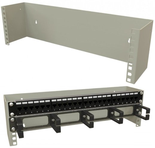 Кронштейн настенный для 19" оборудования, высота 3U Hyperline BW19-3U-110F-RAL7035