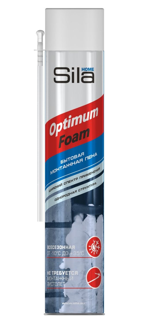 Пена монтажная SILA HOME OPTIMUM FOAM, всесезонная, 750 мл