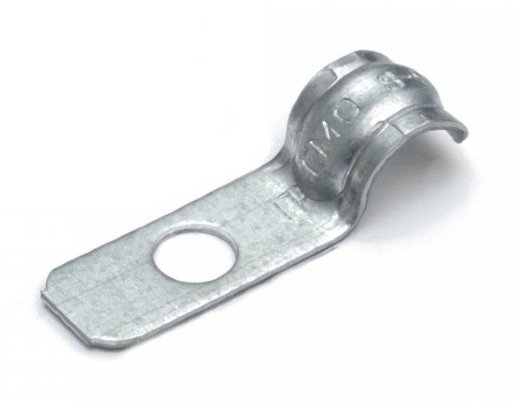 Скоба металлическая однолапковая усиленная противопожарная СМОУ d8-9 мм отв. d 6,5 мм (100 шт) (PR13.02420)